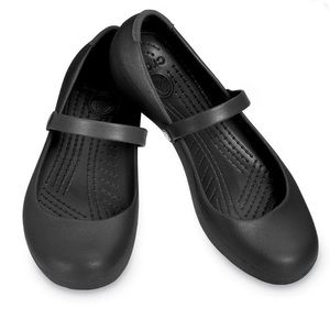CROCS Alice black working Mary Jane slip on flats slip resistant sole comfort